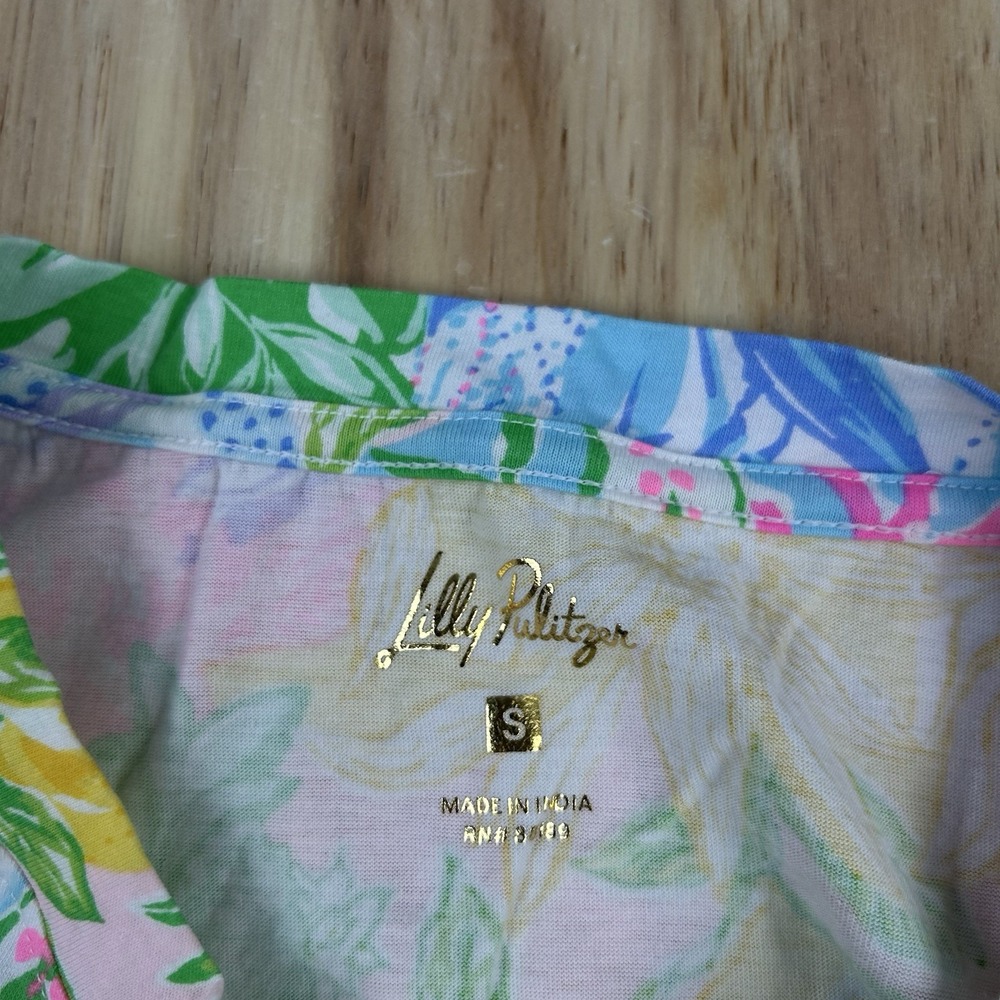 Lilly Pulitzer Cody Women's Small Bright Delight Patch Short Sleeve Dress Multi - Picture 2 of 9